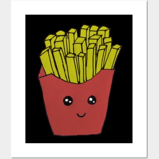 Hand drawn french fries love food Posters and Art